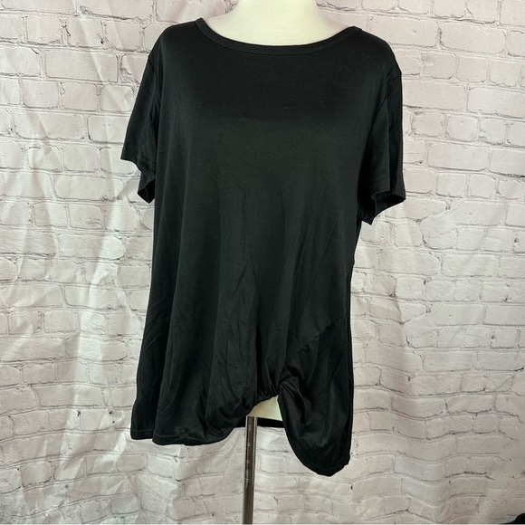 NWT boutique Classic Womens tee shirt tunic Top twist knot hemline - Picture 1 of 10